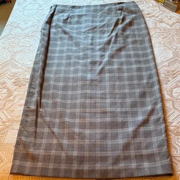 Mango Beige Plaid Check Skirt With Slit/NWT/10 (EU 42) - Picture 12 of 16